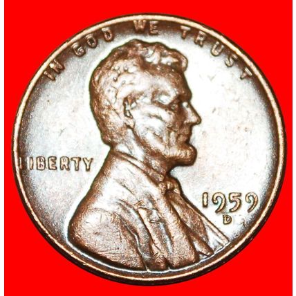 MEMORIAL (1959-1982): USA★1 CENT 1959D! LINCOLN (1809-1865)★LOW START★NO RESERVE