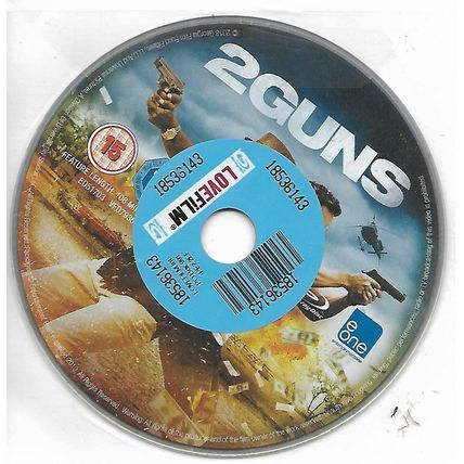 2 GUNS : EX-RENTAL LOVEFILM BLU RAY : disc only-no case