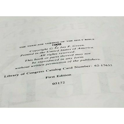 The Teenage Version of The Holy Bible 1962 First Edition Hardcover Blue (G11)