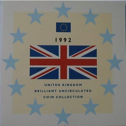 1992 Royal Mint Brilliant Uncirculated 9 Coin Set Includes EEC Dual Dated 50p