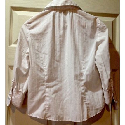 NEXT PETITE Women White Top/Size 6/Button-Down 3/4 Sleeves w/Cuffs/Point Collar