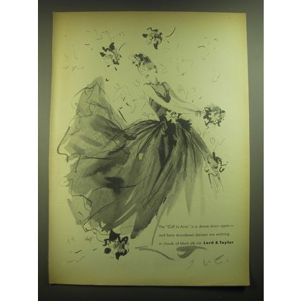 1945 Lord & Taylor Dress Advertisement - art by Helen Hall - The Call to Arms