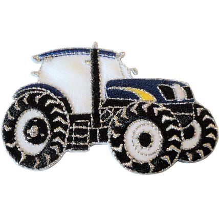 Blue Farmers Tractor Agricultural Farm Iron/ Sew On Embroidered Cloth Patch NEW