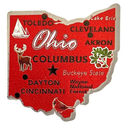 Ohio The Buckeye State Foil Fridge Magnet