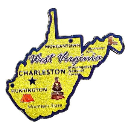 West Virginia The Mountain State Foil Fridge Magnet