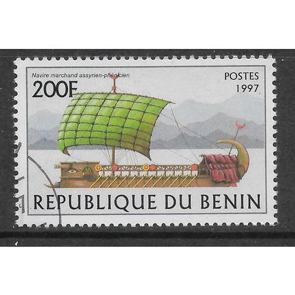 BENIN 1997 ANCIENT SAILING SHIPS 200F PHOENICIAN GALLEY SG 1668 FINE USED#2