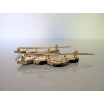 Small polished stone gold hair barrette clip for fine thin hair