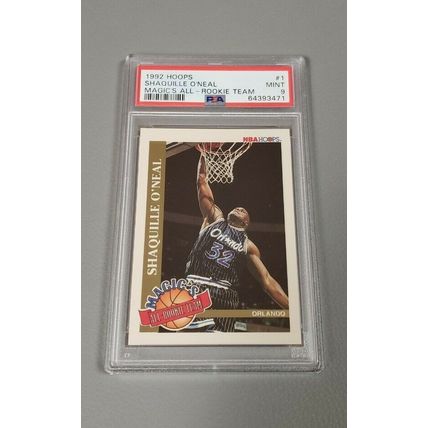 1992 Hoops Magic's All-Rookie Team Shaquille O'Neal #1 PSA 9 MINT, 64393471