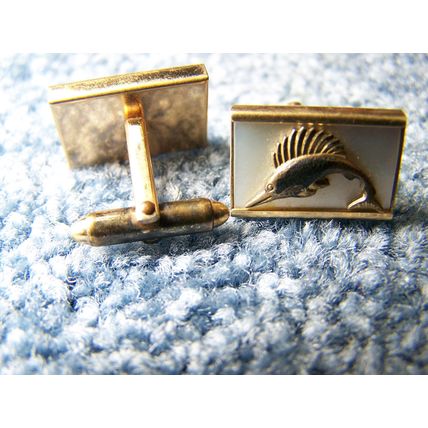Swordfish cuff links - vintage