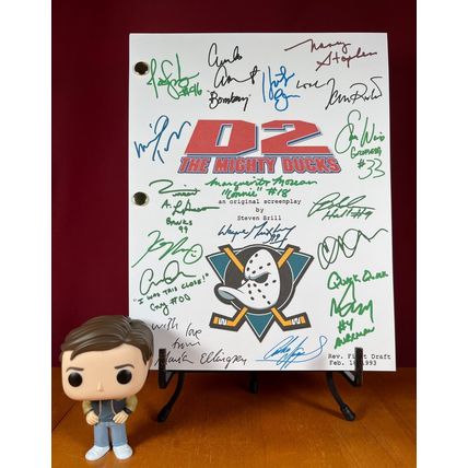 D2: The Mighty Ducks Script Signed- Autograph Reprints- 121 Pgs- Mighty Ducks 2