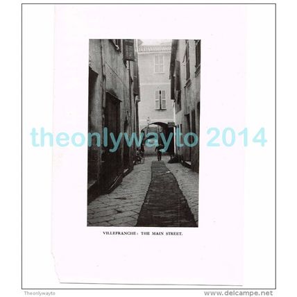 VILLEFRANCHE, MAIN STREET, PHOTO BOOK ILLUSTRATION, 1921