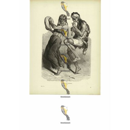 Patagonian (Indian) Dancers, South America, Book Illustration (Print), c1880