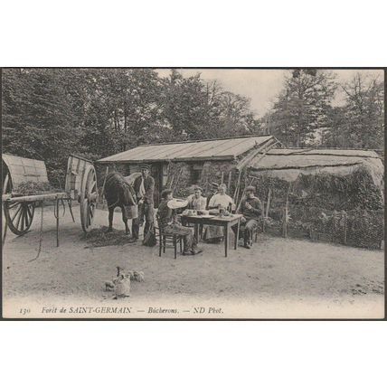 Bûcherons, Forêt de Saint-Germain, c.1910 - Neurdein CPA ND130