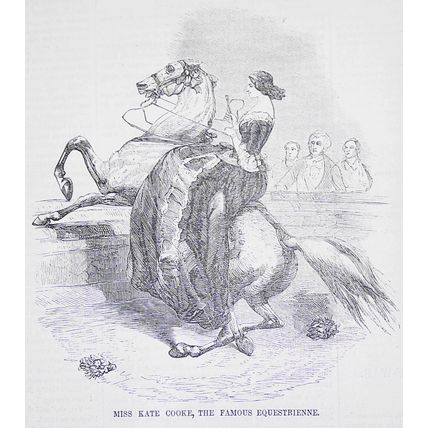 Miss Kate Cooke, the Famous Equestrienne - Ballou's Pictorial, 1857.