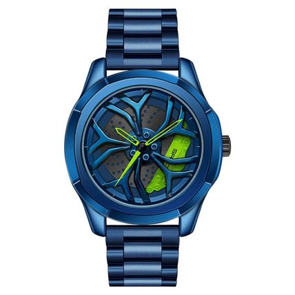 SANDA P1065 Wheel Series Casual Steel Band Quartz Watch For Men, For Men Blue Gr