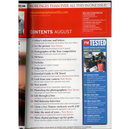 Photography Monthly August 2004, excellent condition
