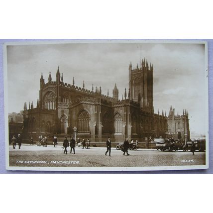 c1950s postcard The Cathedral, Manchester