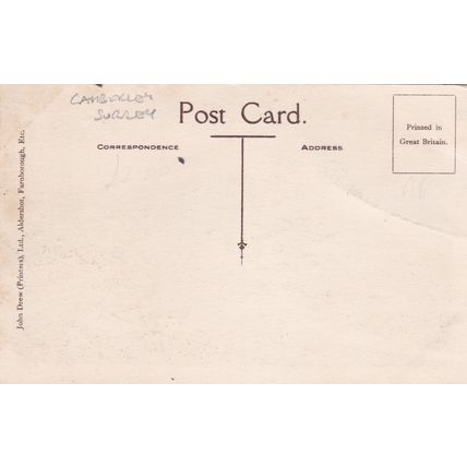 EC6 BLACKDOWN, CAMBERLEY - AISNE HUTS. PRINTED POSTCARD