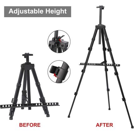 Easel for Painting Canvases 2 Pack - Aluminum Art Easel Stand for Table Top/Floo