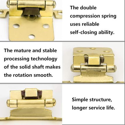 20 Pairs 40 Units Goldenwarm Kitchen Cabinet Hinges Brass Flush Hinges Self Clos