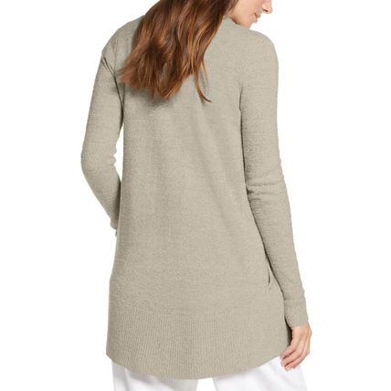 Gray Open Front Shawl Neckline Cardigan