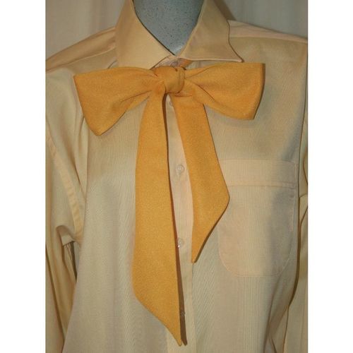 Vintage 1960 1970 Gold Bow Tie Dress Sash Belt New