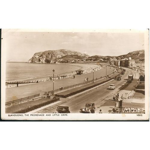 Vintage Photochrom PC - Llandudno, Wales - The Promenade & Little Orme