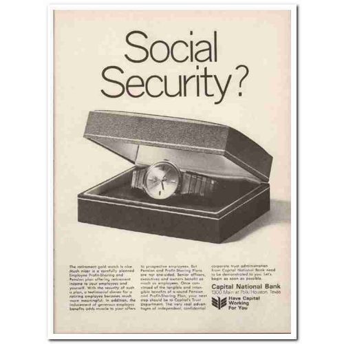 capital national bank 1967 social security profit sharing vintage ad