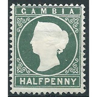 Gambia 1887 SG21 1/2d Myrtle-Green Mounted Mint . . ..