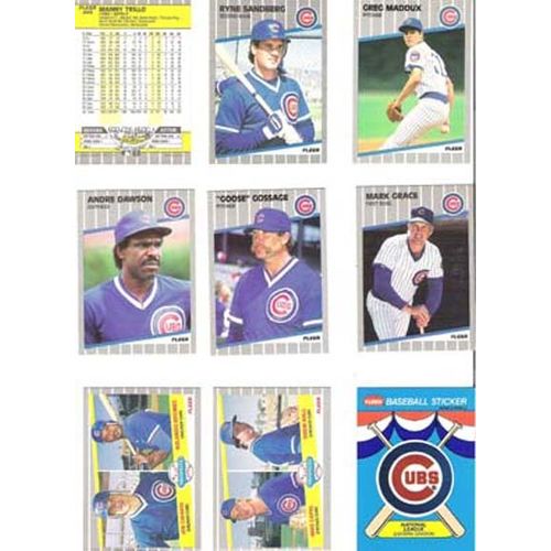 1989 Fleer baseball Chicago Cubs team set 27 cards & sticker- #440 Trillo Error