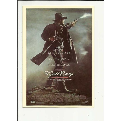 WYATT EARP Kevin Costner, Dennis Quaid, Gene Hackman Poster Art Postcard