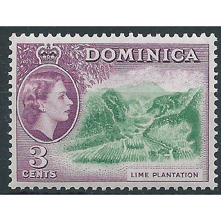 Dominica 1954 SG143 3c Green & Purple Mounted Mint . ..