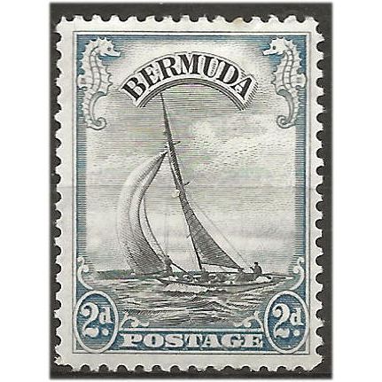 Bermuda 1936 SG101 2d Black & Pale Blue Mounted Mint . ..