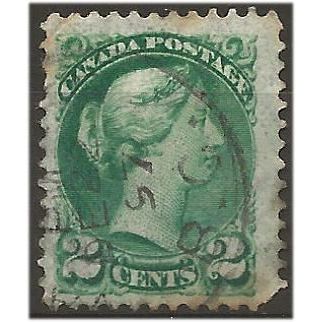 Canada 1873 SG94 2c Deep Green Fine Used . .. .