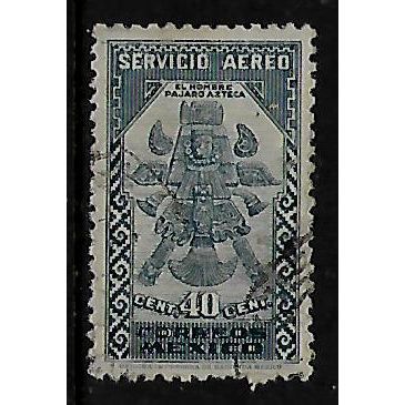 MEXICO 1934 40c BLUE AZTEC IDOL SG 577a FINE USED#