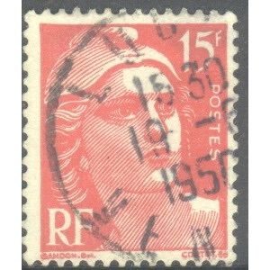 France Stamps 1947 - 15f red "Marianne" - used 4