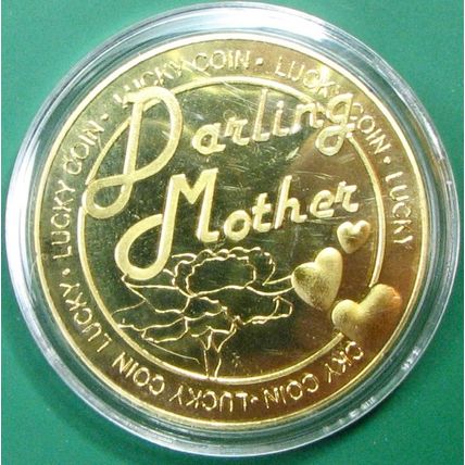 Mother's Day. Casino Card Guard, Challenge Coin, Souvenir. Gold Tone. 46.