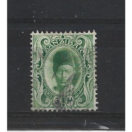 Zanzibar.SG226 3c Yellow-Green.Fine Used.Jul24b