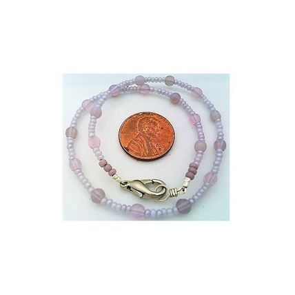 Lavender Opal Glass Beaded Anklet Bracelet