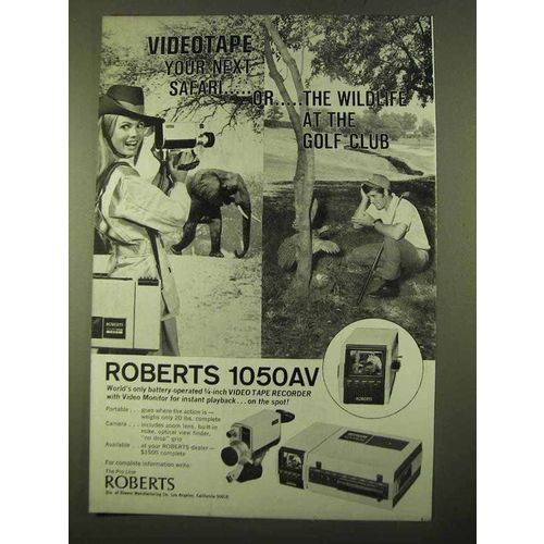 1970 Roberts 1050AV Video Tape Recorder & Monitor Ad
