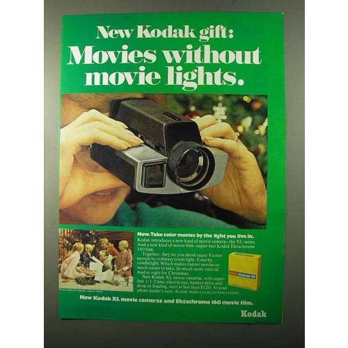 1971 Kodak XL Movie Camera & Ektachrome 160 Film Ad