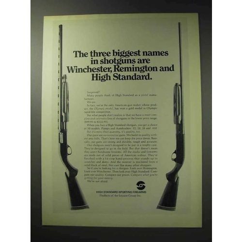 1971 High Standard Shotgun Ad - Three Biggest Names