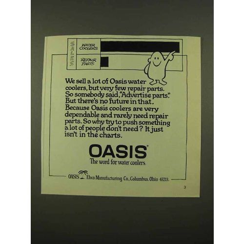 1975 Oasis Water Cooler Ad - Sell Few Repair Parts