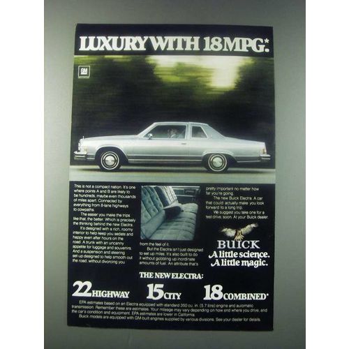 1978 Buick Electra Ad - Luxury with 18MPG