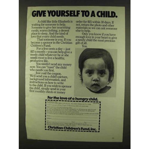 1978 Christian Children's Fund Ad - Give Yourself