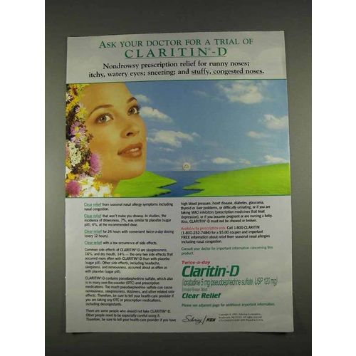 1996 Schering Claritin-D Ad - Ask Your Doctor