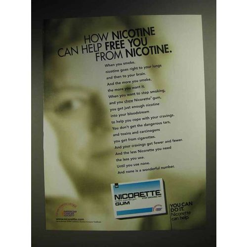 1997 Nicorette Nicotine Gum Ad - Free You From Nicotine