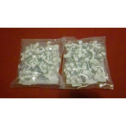100 Pcs 2 bags of 50 Plastic insulated staples 1/2 electrical indoor outdoor