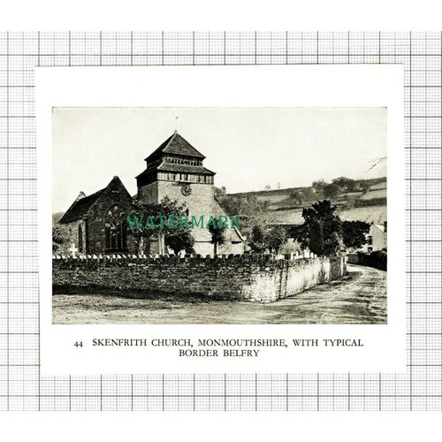 C5687) Skenfrith Church Monmouthshire - c.1940 SMALL Cutting