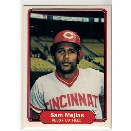 1982 Fleer baseball card 75 Sam Mejias- Reds
